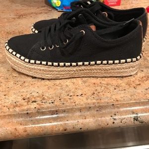 Black Trenton platform espadrille sneaker
